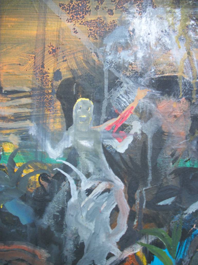 Original Abstract Expressionism People Painting by Rafail Kokkinos
