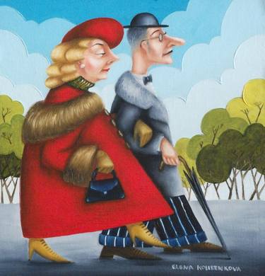 Print of Art Deco Humor Paintings by Elena Kourenkova
