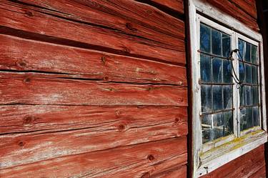 old window frame and wooden barn wall thumb