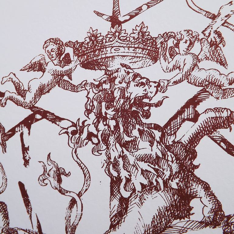 Original Conceptual Classical mythology Printmaking by Valentin Bakardjiev