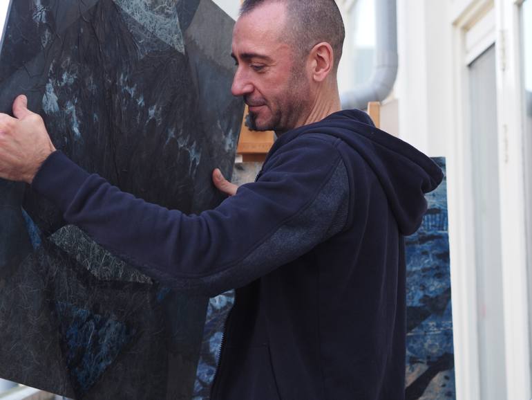 Original Abstract Expressionism Abstract Collage by Valentin Bakardjiev