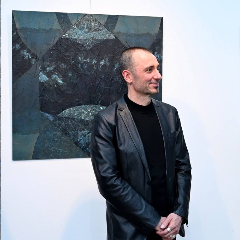 Original Abstract Expressionism Abstract Collage by Valentin Bakardjiev