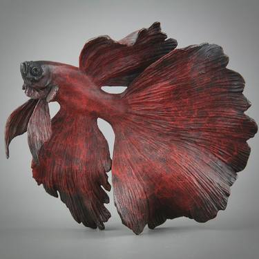 Saatchi Art Artist Andrzej Szymczyk; Sculpture, “Rosetail Siamese Fighting Fish” #art