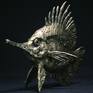 Longnose Butterfly Fish, bronze, polished and waxed, limited edition of 15, H:24cm, L:28cm, D:15cm.
