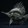 Longnose Butterfly Fish, bronze, polished and waxed, limited edition of 15, H:24cm, L:28cm, D:15cm.