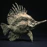 Longnose Butterfly Fish, bronze, polished and waxed, limited edition of 15, H:24cm, L:28cm, D:15cm.