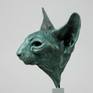 Sphinx Cat Head, part of Sphinx Cat Cycle, 2015, Bronze, H:15cm, W:13cm, L:10cm (H for on wall hanging piece - without leg base), limited edition of 15,
Feel free to ask questions and see more images of this work on my website andrewsculpture.com. You can also see behind the scenes of making and connect with me on instagram: @andrewsculpture