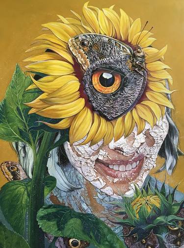 The sunflower prosperous owl eye thumb