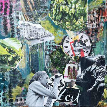 Original Abstract Pop Culture/Celebrity Collage by Cathrin Gressieker