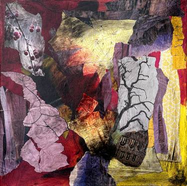 Original Abstract Expressionism Abstract Collage by Cathrin Gressieker