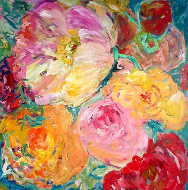 Original Abstract Expressionism Floral Paintings by Cathrin Gressieker