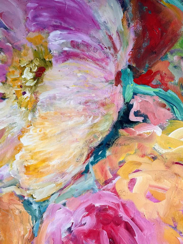 Original Abstract Expressionism Floral Painting by Cathrin Gressieker