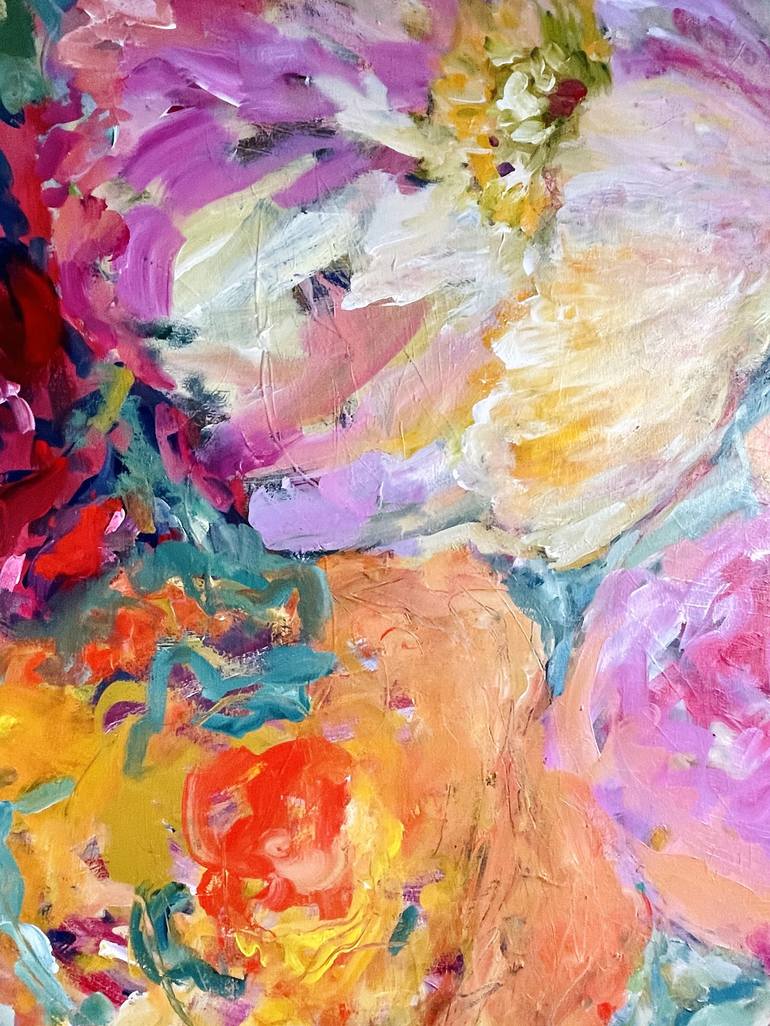 Original Abstract Expressionism Floral Painting by Cathrin Gressieker