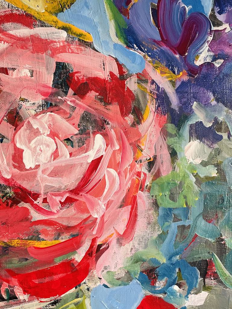 Original Abstract Floral Painting by Cathrin Gressieker