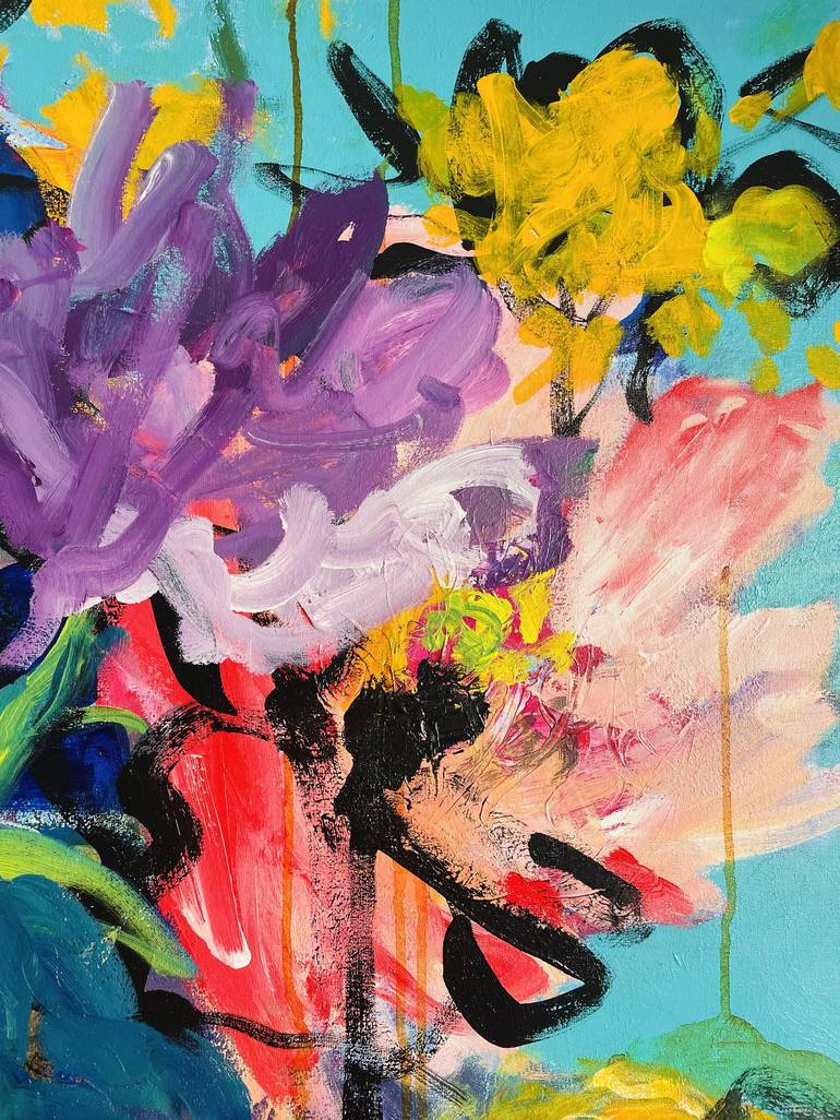Original Abstract Floral Painting by Cathrin Gressieker
