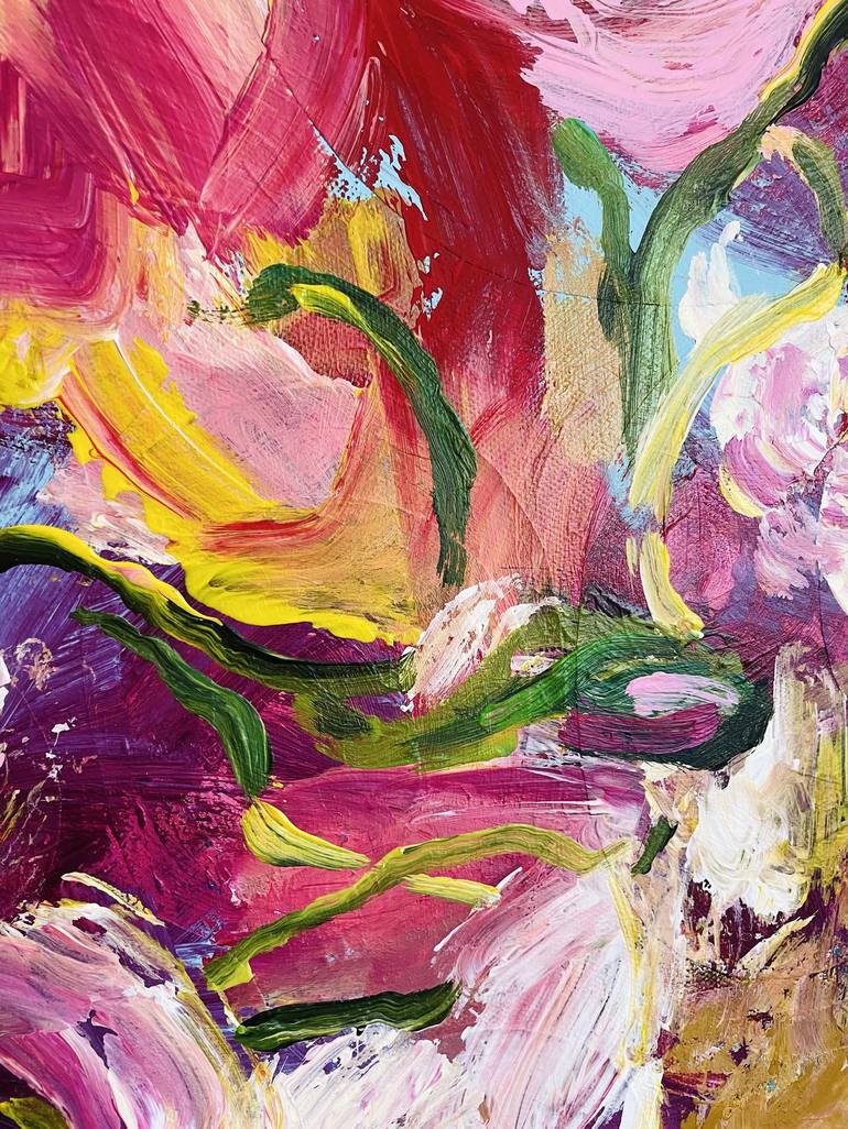 Original Abstract Floral Painting by Cathrin Gressieker