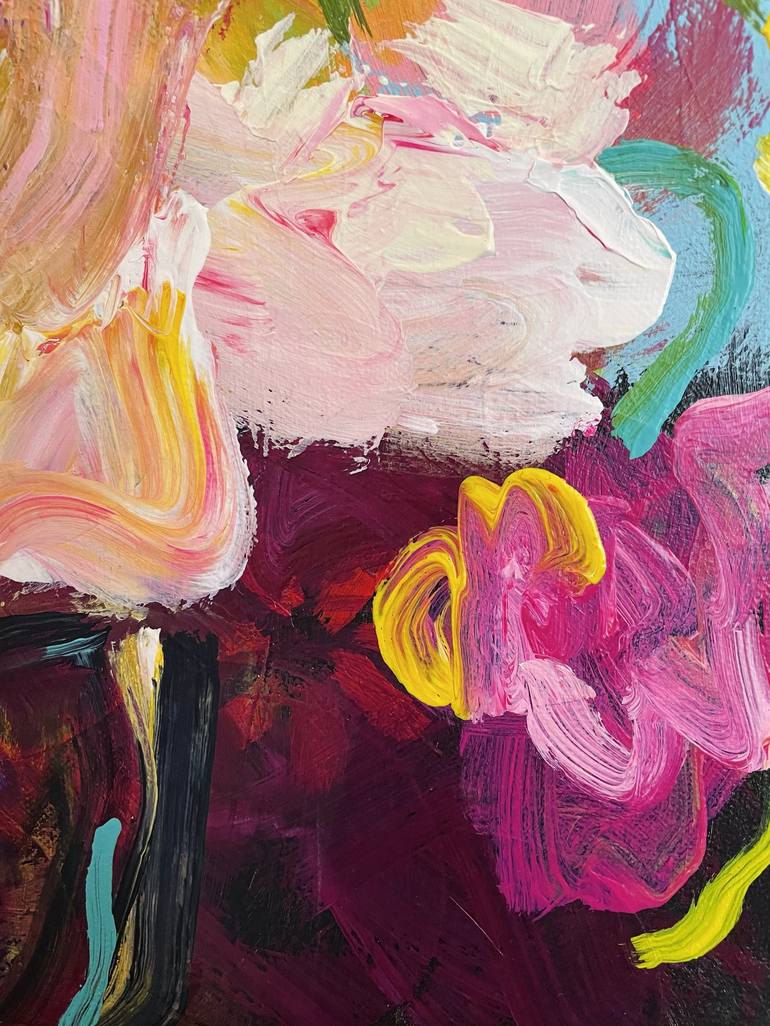 Original Abstract Floral Painting by Cathrin Gressieker