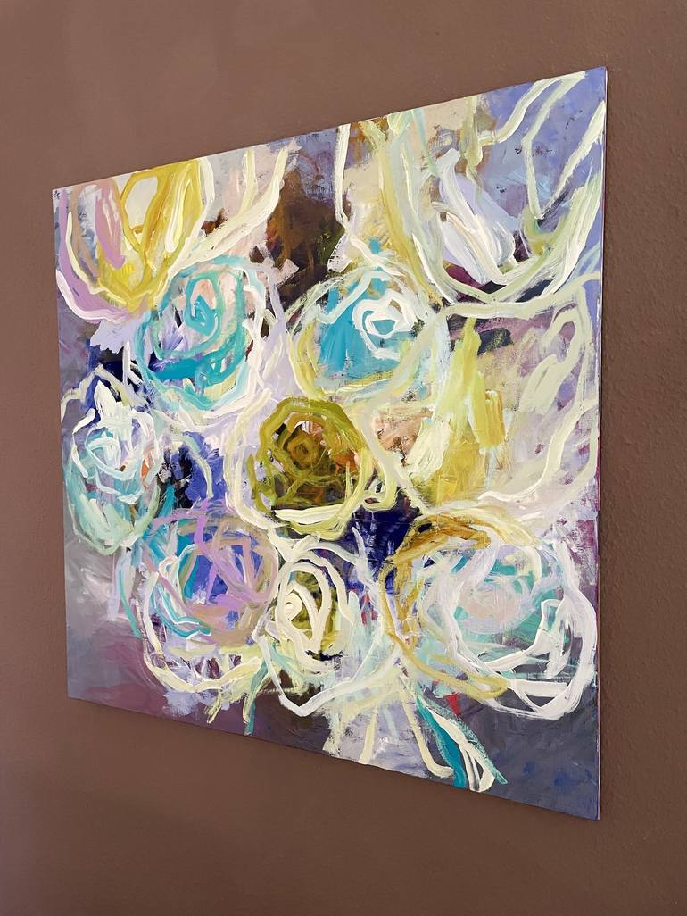 Original Abstract Floral Painting by Cathrin Gressieker