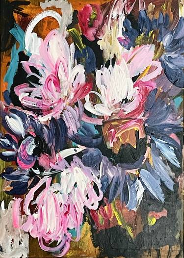 Original Abstract Floral Paintings by Cathrin Gressieker