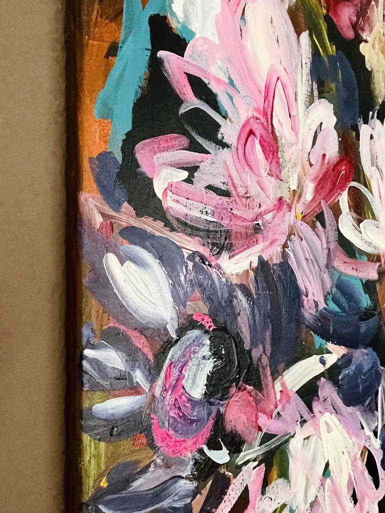Original Abstract Floral Painting by Cathrin Gressieker