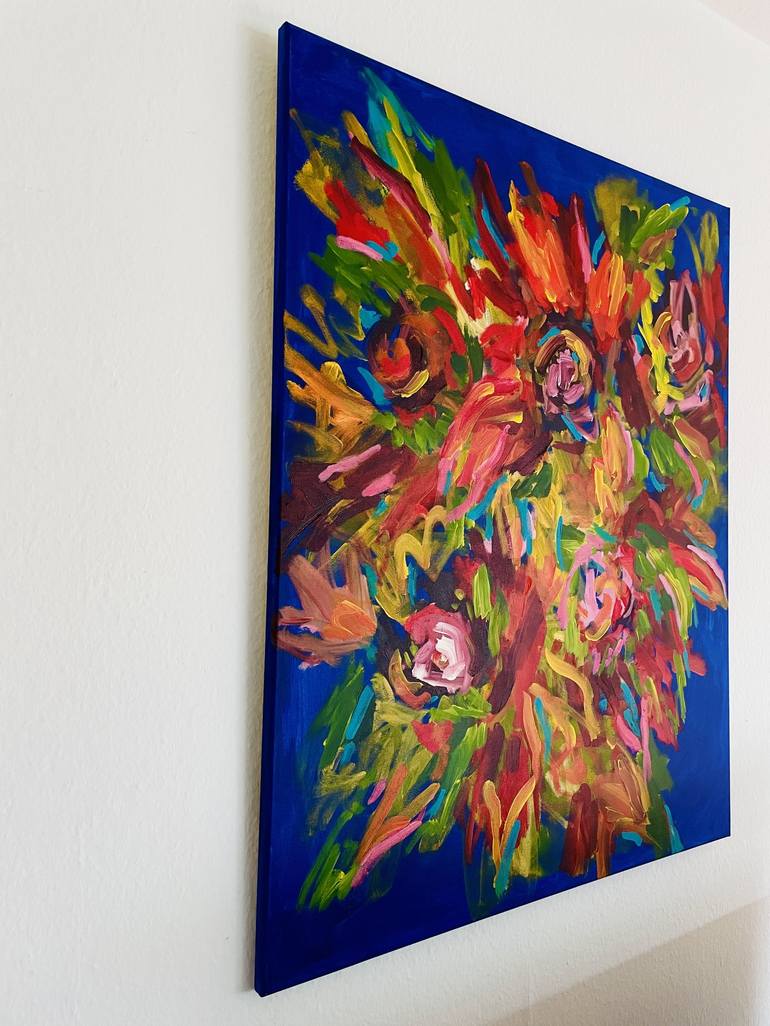 Original Abstract Floral Painting by Cathrin Gressieker