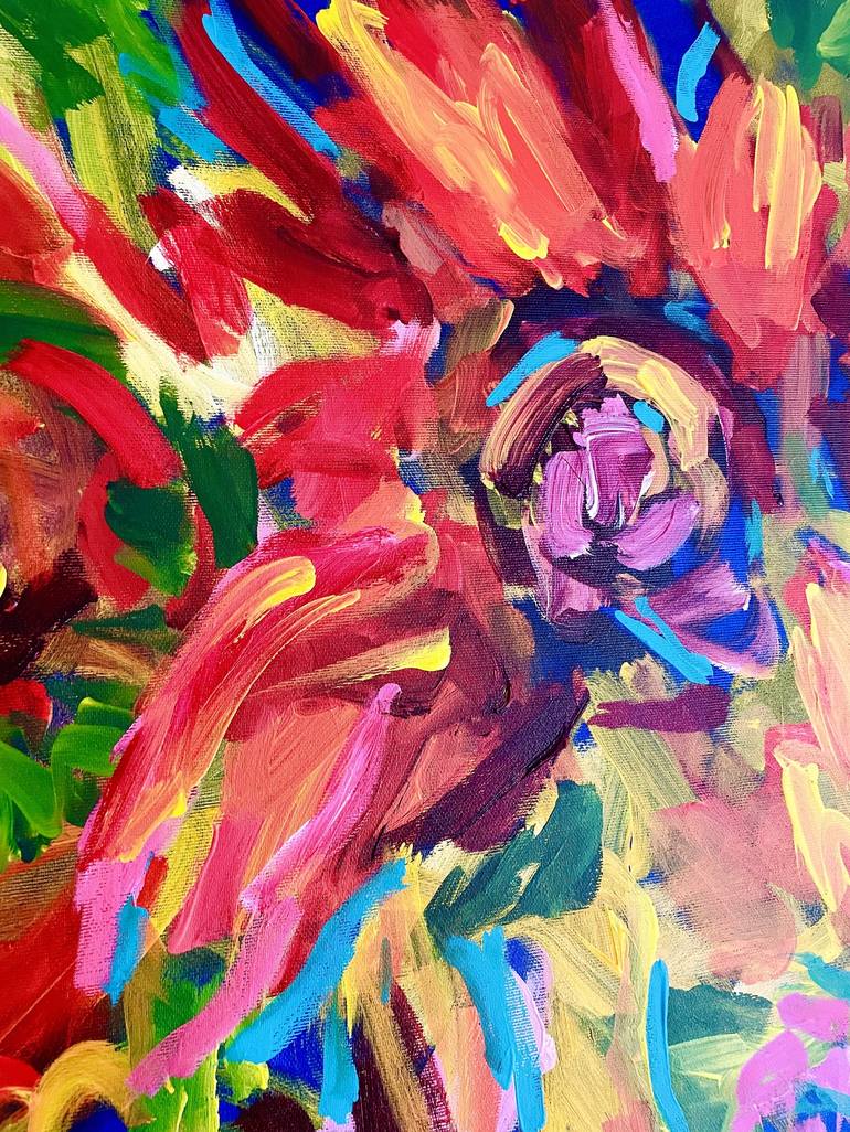 Original Abstract Floral Painting by Cathrin Gressieker