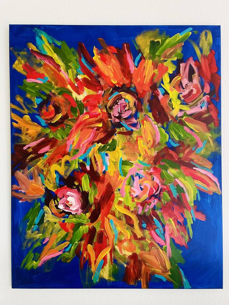 Original Abstract Floral Painting by Cathrin Gressieker