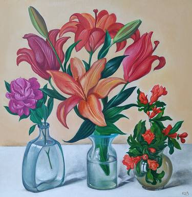 Original Impressionism Floral Paintings by Lela Tabliashvili
