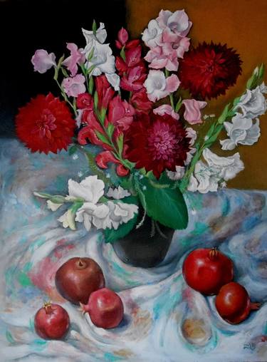 Print of Floral Paintings by Lela Tabliashvili