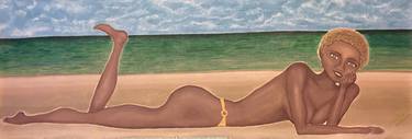 Original Figurative Beach Paintings by Alaina Suga Lane Williams