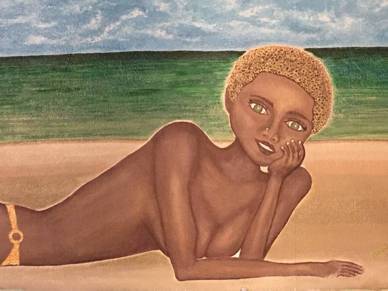Original Figurative Beach Painting by Alaina Suga Lane Williams