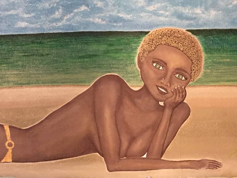 Original Figurative Beach Painting by Alaina Suga Lane Williams