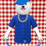 Modern Pop Art Blue Bear Red Plaid Print by Suga Lane - Limited Edition of 25 by Alaina Suga Lane Williams