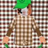 Modern Pop Art Ruff Rodent Brown Plaid Print by Suga Lane - Limited Edition of 25 by Alaina Suga Lane Williams
