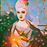 Modern Abstract Green Baroque Butterfly Blonde Print by Suga Lane - Limited Edition of 25 by Alaina Suga Lane Williams