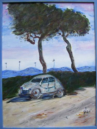 Original Figurative Automobile Paintings by Nadia Viguier