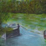 Barge on the Marne, France by Nadia Viguier