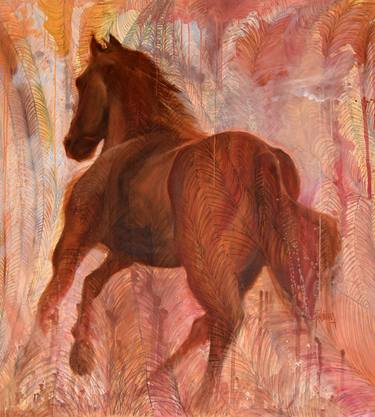 Print of Expressionism Horse Paintings by F Gulsima Baykal
