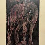 magenta horse (on black) by Kim Kimbro