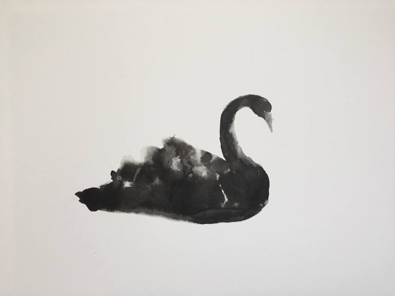 black swan painting