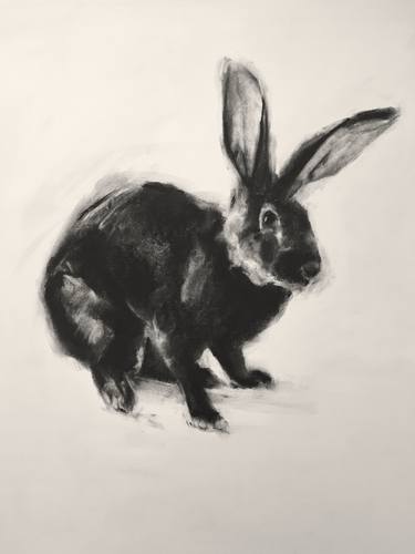 Saatchi Art Artist Kim Kimbro; Drawing, “charcoal rabbit #3” #art