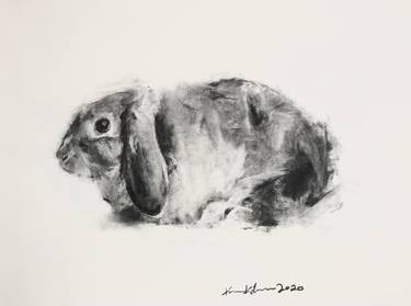 charcoal rabbit #5 thumb