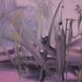 This stretched canvas is signed and dated on the back and is wired for hanging. It ships in a wooden crate.