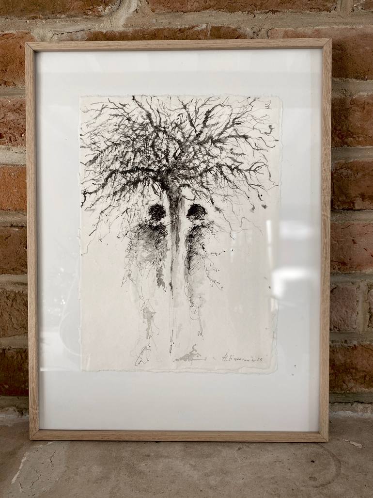 Original Black & White People Drawing by Hanna Sidorowicz