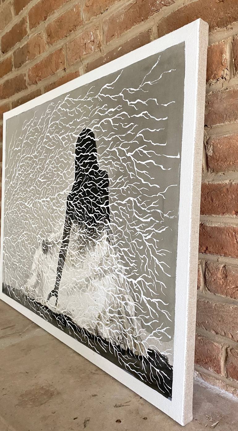 Original Black & White Nature Painting by Hanna Sidorowicz