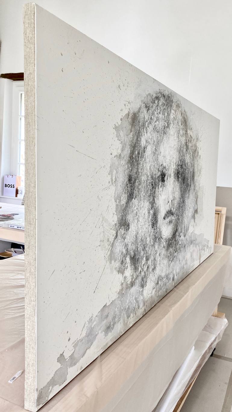 Original Black & White People Painting by Hanna Sidorowicz