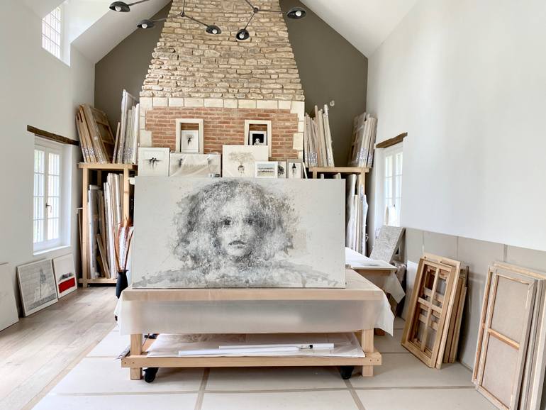 Original Black & White People Painting by Hanna Sidorowicz