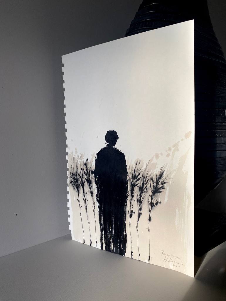 Original Black & White Nature Drawing by Hanna Sidorowicz