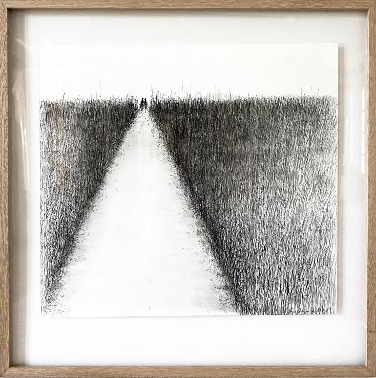 Original Modernism Landscape Drawing by Hanna Sidorowicz