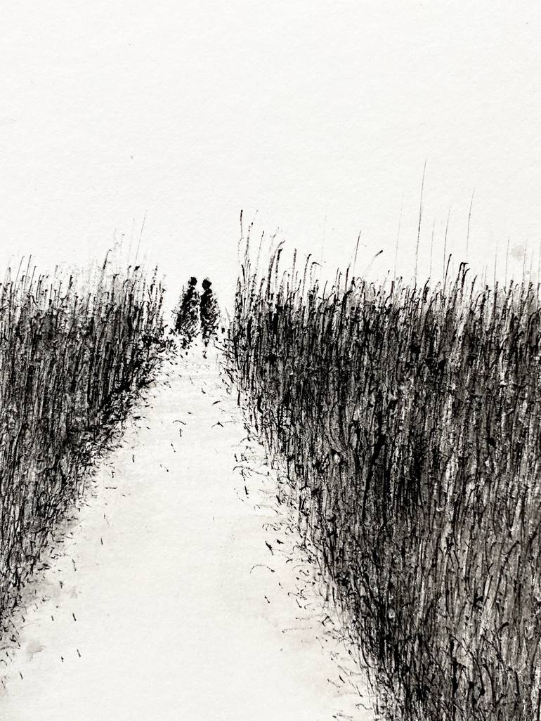 Original Modernism Landscape Drawing by Hanna Sidorowicz